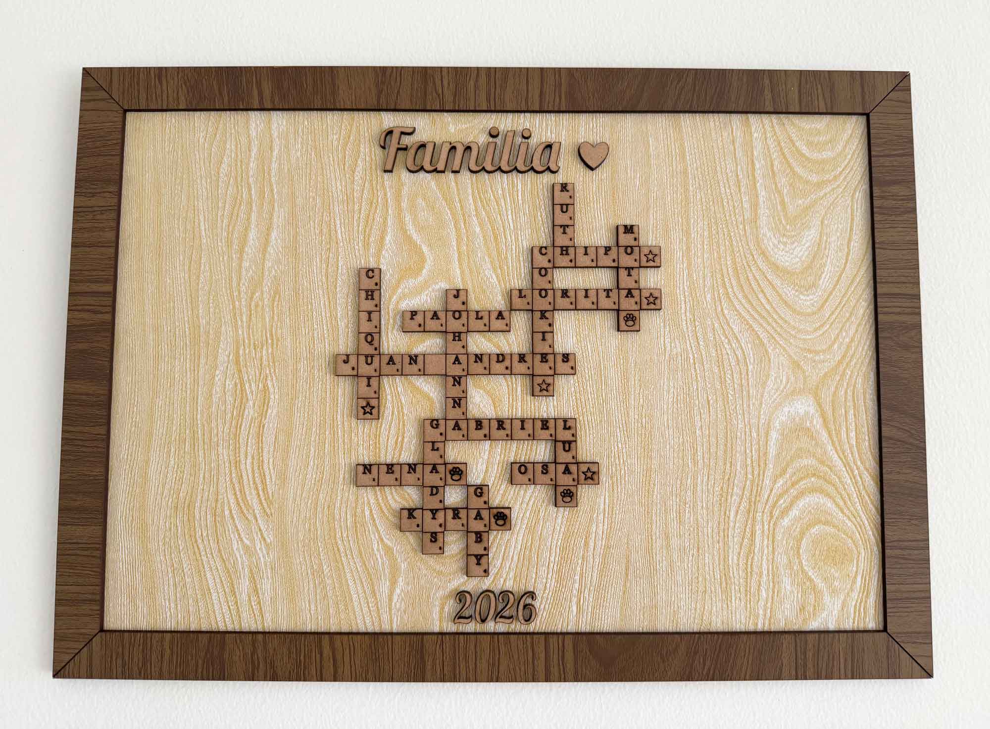 Cuadro Familiar Personalizado Crucigrama