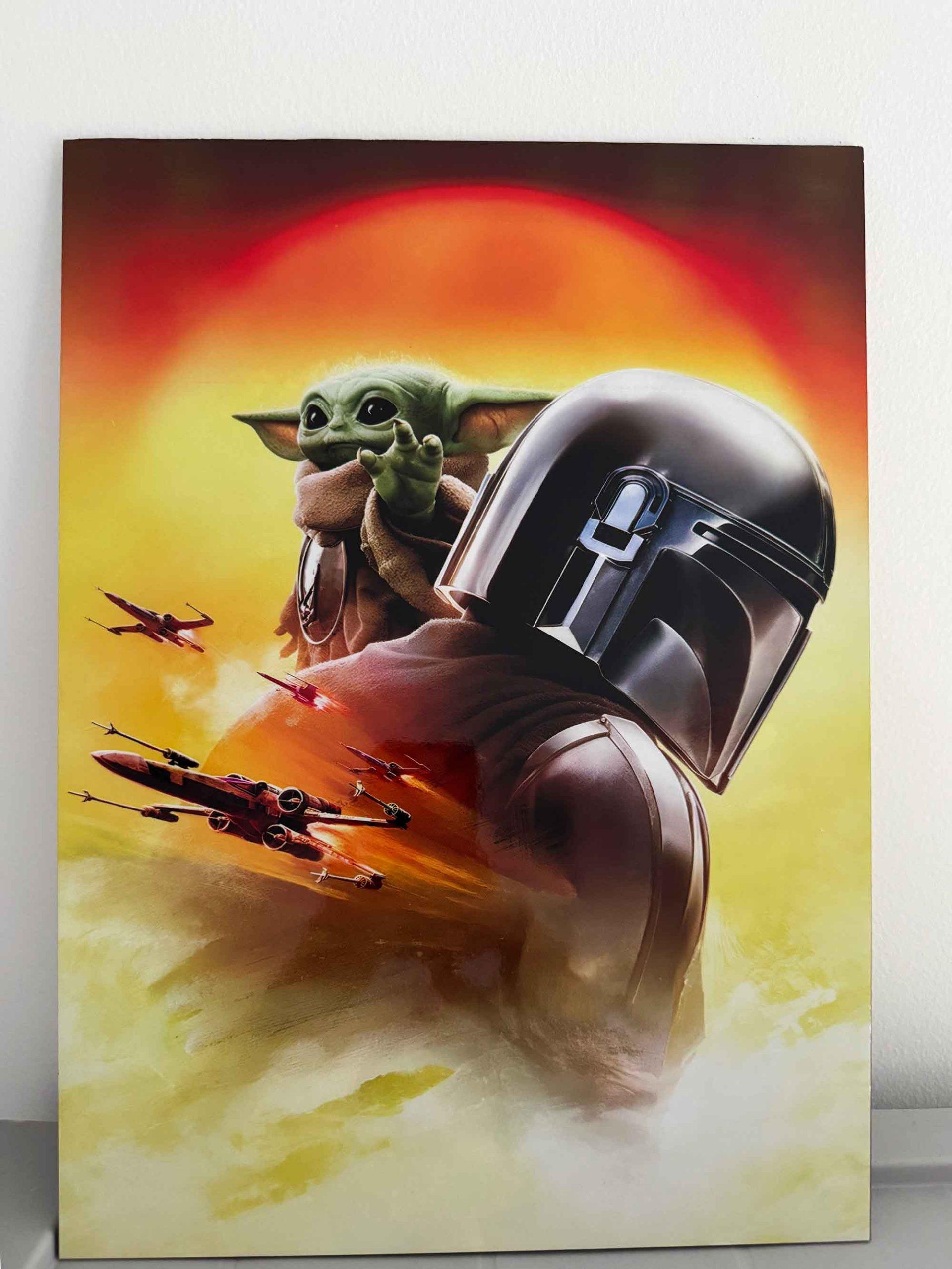 Cuadro Mandalorian y Grogu en MDF con Brillo UV