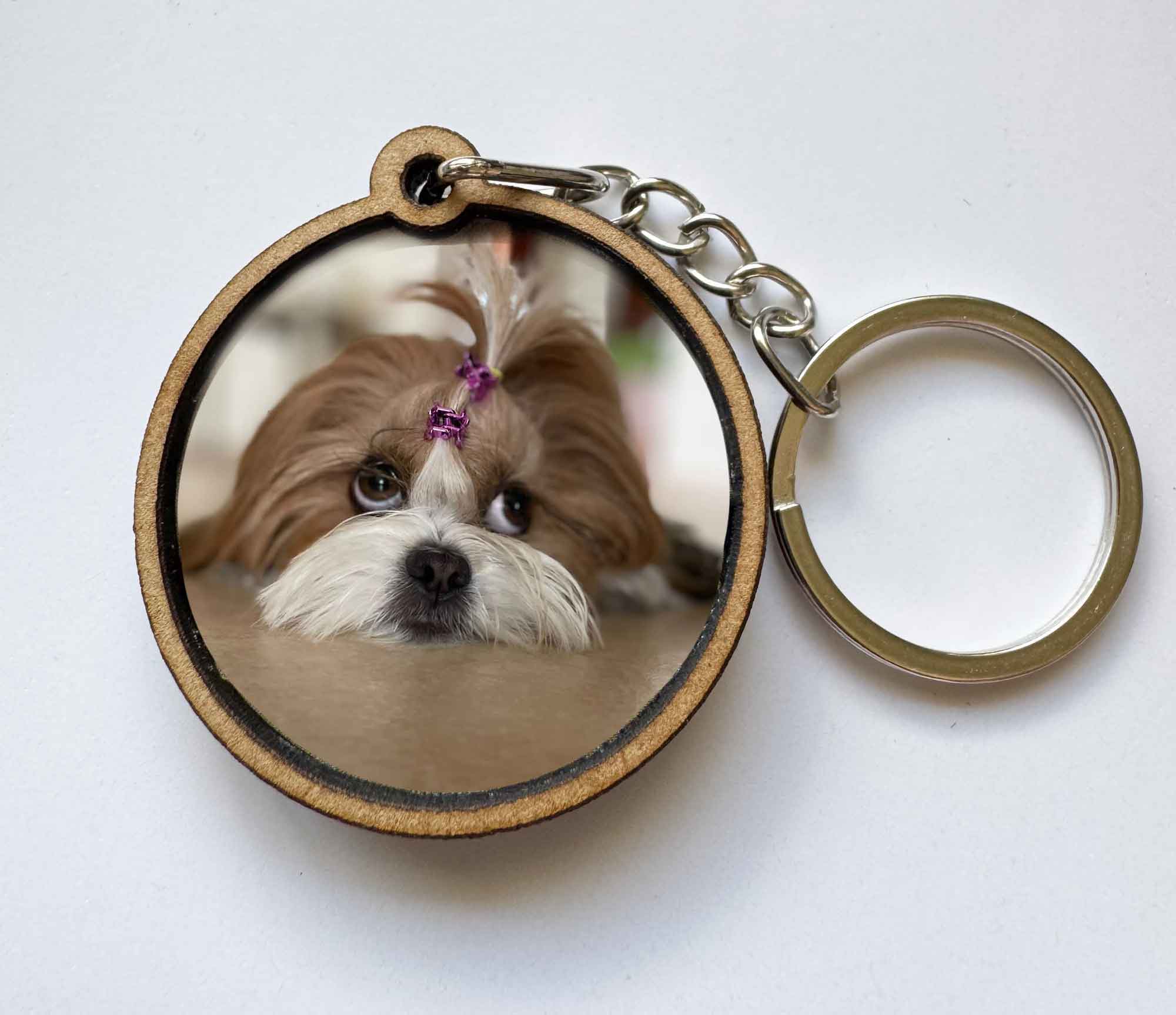Llavero Personalizado Foto de Mascota en MDF